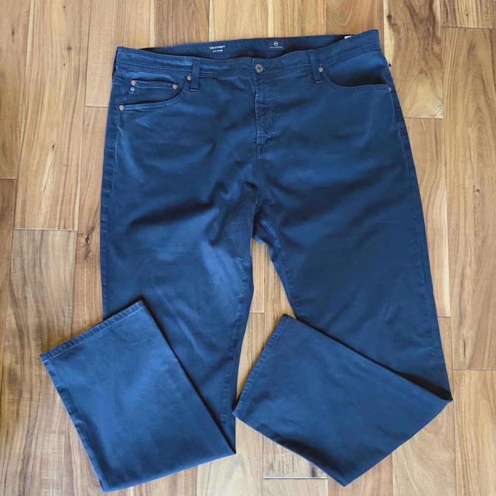 AG Adriano Goldschmied The Everett Slim Straight Navy Blue Pants 40x32 BM9657